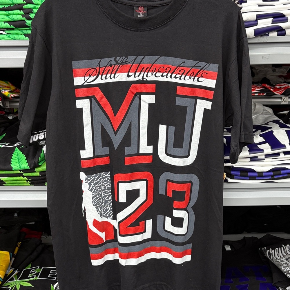 MJ23 Graphic Tee with Red and White Accents